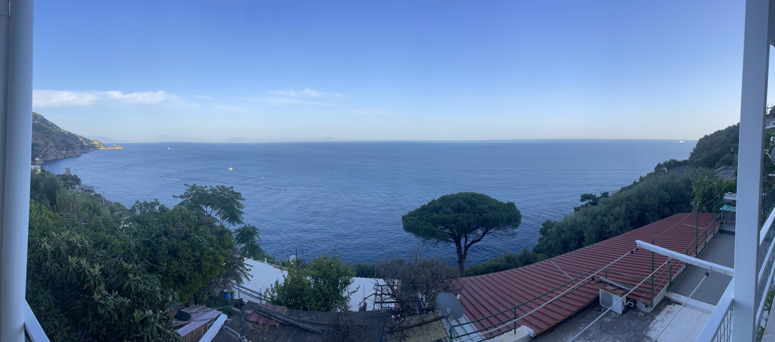 View from an AirBnB in Praiano overlooking the Amalfi Coast